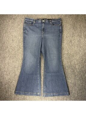 Torrid Sky High A-Line Flare Womens Jeans 24T Blue Denim Dress Pants Retro UEC